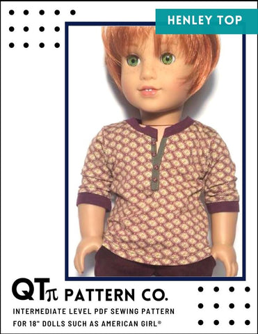 QTπ Pattern Co 18 Inch Modern Henley 18" Doll Clothes larougetdelisle