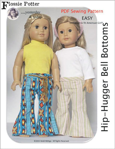 Flossie Potter 18 Inch Historical Hip-Hugger Bell Bottoms 18" Doll Clothes larougetdelisle