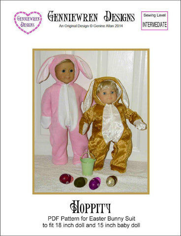 Genniewren 18 Inch Modern Hoppity Easter Bunny Outift 18" Doll Clothes Pattern larougetdelisle