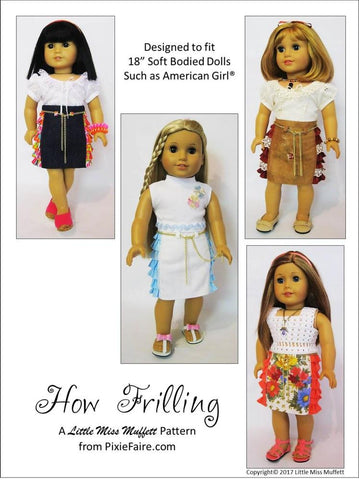 Little Miss Muffett 18 Inch Modern How Frilling 18" Doll Clothes Pattern larougetdelisle