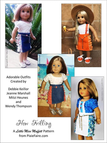 Little Miss Muffett 18 Inch Modern How Frilling 18" Doll Clothes Pattern larougetdelisle