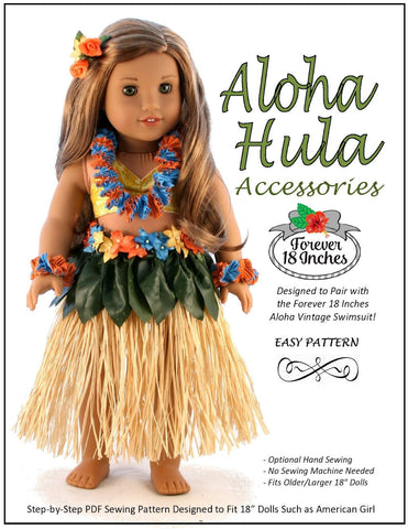 Forever 18 Inches 18 Inch Modern Aloha Hula Accessories 18" Doll Accessory Pattern larougetdelisle