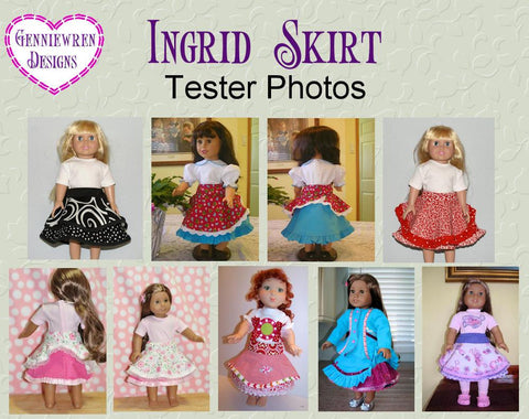 Genniewren 18 Inch Modern Ingrid Skirt 18" Doll Clothes larougetdelisle