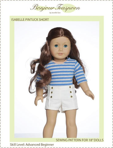 Bonjour Teaspoon 18 Inch Modern Isabelle Pintuck Short 18" Doll Clothes Pattern larougetdelisle