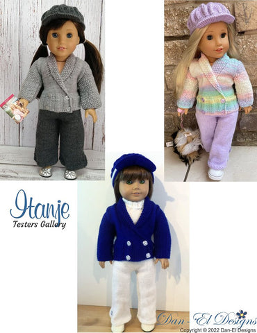 Dan-El Designs Knitting Itanje Knitted Outfit 18 inch Doll Clothes Knitting Pattern larougetdelisle