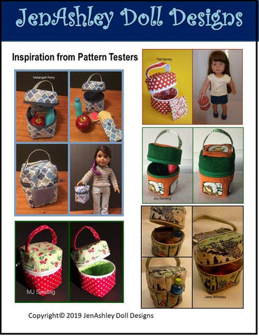 Jen Ashley Doll Designs 18 Inch Modern My Lunch Bag 18" Doll Clothes Pattern larougetdelisle