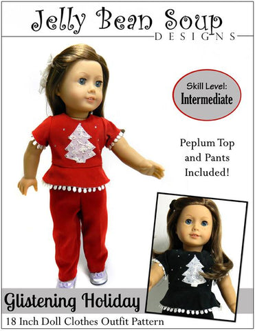 Jelly Bean Soup Designs 18 Inch Modern Glistening Christmas Holiday Outfit 18" Doll Clothes Pattern larougetdelisle