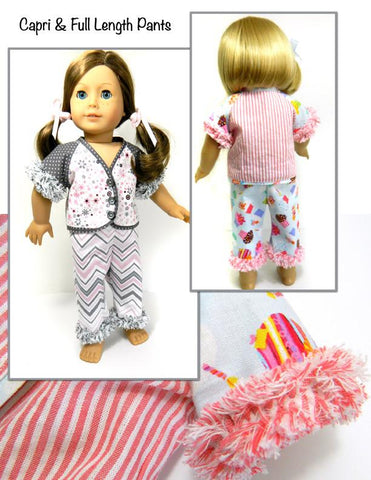 Jelly Bean Soup Designs 18 Inch Modern Sleepover PJ 15" and 18" Doll Clothes Pattern larougetdelisle