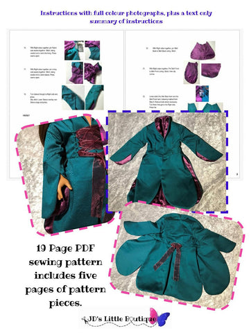 JD's Little Boutique 18 Inch Modern Chase Coat 18" Doll Clothes Pattern larougetdelisle