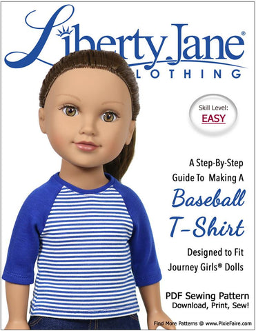Liberty Jane Journey Girl Baseball T-Shirt Pattern for Journey Girls Dolls larougetdelisle