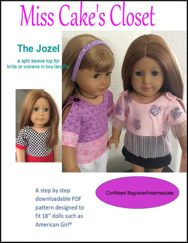 Miss Cake's Closet 18 Inch Modern Jozel Split Sleeve Top 18" Doll Clothes Pattern larougetdelisle