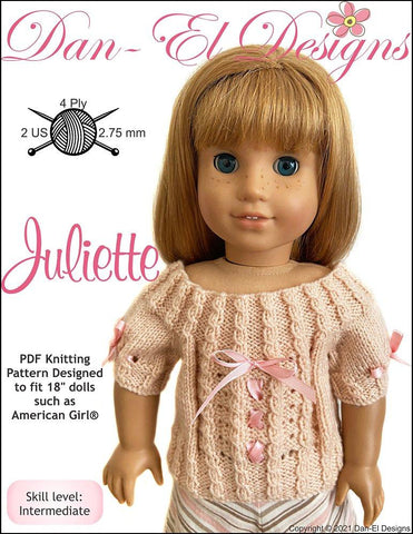 Dan-El Designs Knitting Juliette 18" Doll Knitting Pattern larougetdelisle