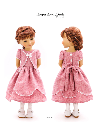 Keepers Dolly Duds larougetdelisle Ruby Red Fashion Friends 1850's Girls Dress Pattern For 15" Ruby Red Fashion Friends Dolls larougetdelisle