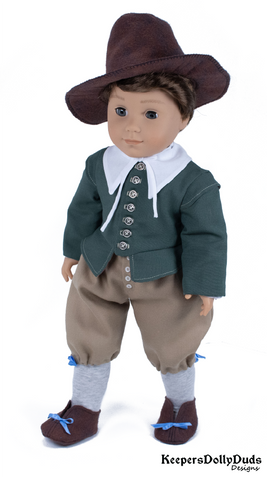 Keepers Dolly Duds Designs 18 Inch Boy Doll Pilgrim Boy 18" Doll Clothes Pattern larougetdelisle