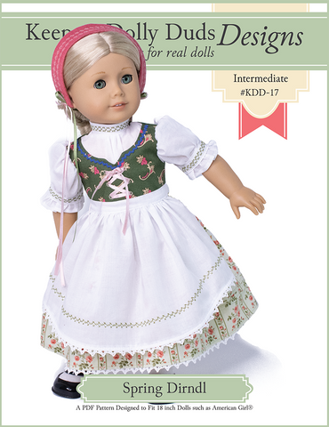 Keepers Dolly Duds Designs 18 Inch Historical Spring Dirndl 18" Doll Clothes Pattern larougetdelisle