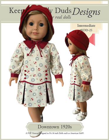 Keepers Dolly Duds Designs 18 Inch Historical Downtown 1920s Dress and Hat 18" Doll Clothes Pattern larougetdelisle