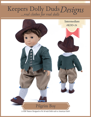 Keepers Dolly Duds Designs 18 Inch Boy Doll Pilgrim Boy 18" Doll Clothes Pattern larougetdelisle