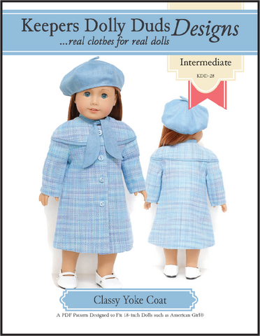 Keepers Dolly Duds Designs 18 Inch Historical Classy Yoke Coat and Tam 18" Doll Clothes Pattern larougetdelisle