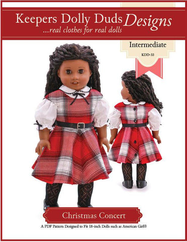Keepers Dolly Duds Designs 18 Inch Historical Christmas Concert 18" Doll Clothes Pattern larougetdelisle