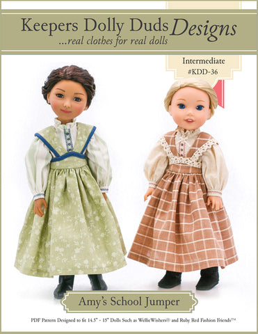 Keepers Dolly Duds larougetdelisle Ruby Red Fashion Friends Amy's School Jumper 14.5-15" Doll Clothes Pattern larougetdelisle