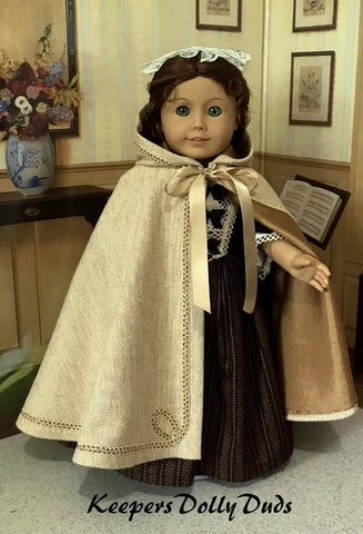 Keepers Dolly Duds Designs 18 Inch Historical Hooded Cloak 18" Doll Clothes Pattern larougetdelisle