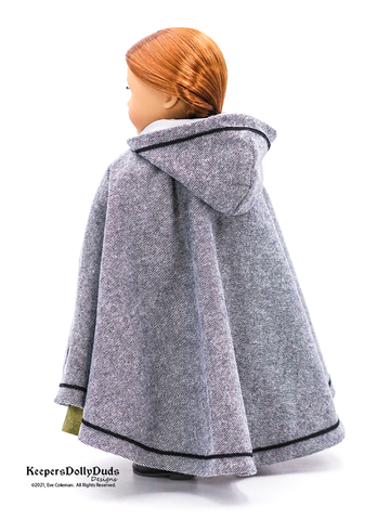 Keepers Dolly Duds Designs 18 Inch Historical Hooded Cloak 18" Doll Clothes Pattern larougetdelisle