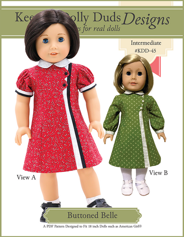 Keepers Dolly Duds Designs 18 Inch Historical Buttoned Belle 18" Doll Clothes Pattern larougetdelisle