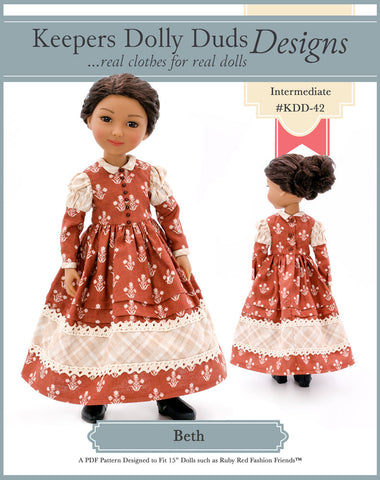 Keepers Dolly Duds larougetdelisle Ruby Red Fashion Friends Beth Pattern For 15" Ruby Red Fashion Friends Dolls larougetdelisle