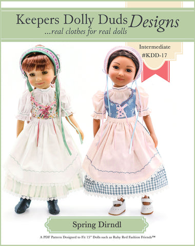 Keepers Dolly Duds larougetdelisle Ruby Red Fashion Friends Spring Dirndl Pattern for 15" Ruby Red Fashion Friends Dolls larougetdelisle