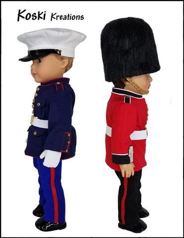 Koski Kreations 18 Inch Modern Military Prep School Uniform 18" Doll Clothes Pattern larougetdelisle