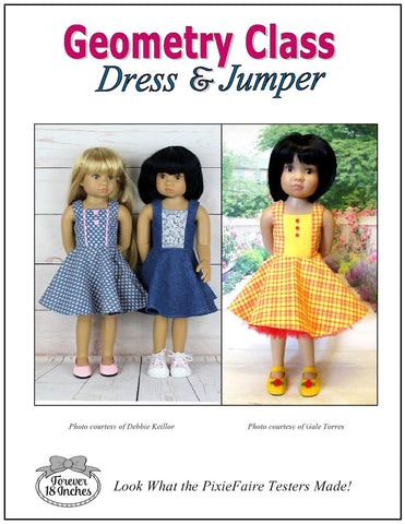 Forever 18 Inches Kidz n Cats Geometry Class Dress & Jumper Pattern for Kidz N Cats Dolls larougetdelisle