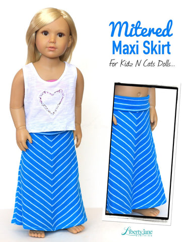 Liberty Jane Kidz n Cats Mitered Maxi Skirt Pattern for Kidz N Cats Dolls larougetdelisle