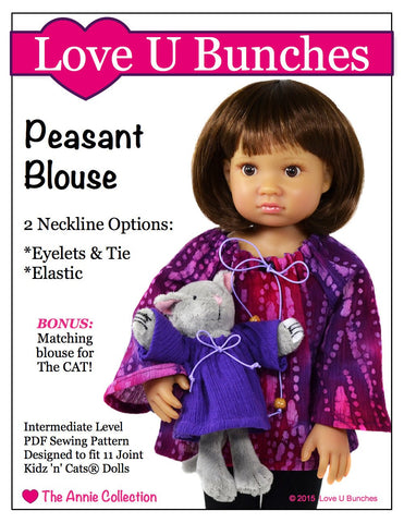 Love U Bunches Kidz n Cats Peasant Blouse for Kidz N Cats Dolls & The Cat larougetdelisle