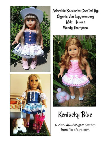 Little Miss Muffett 18 Inch Modern Kentucky Blue 18" Doll Clothes Pattern larougetdelisle