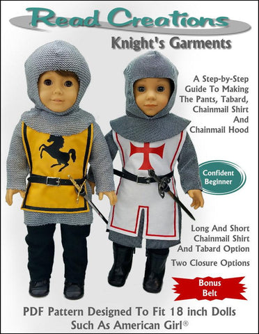 Read Creations 18 Inch Historical Knight's Garment 18" Doll Clothes Pattern larougetdelisle