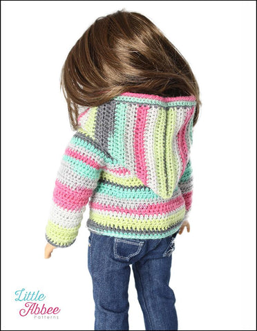 Little Abbee Crochet Autumn Hoodie Crochet Pattern for 18" Dolls larougetdelisle