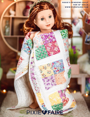 Ladybug Doll Quilts Quilt Rosie's Windows 18" Doll Quilt Pattern larougetdelisle