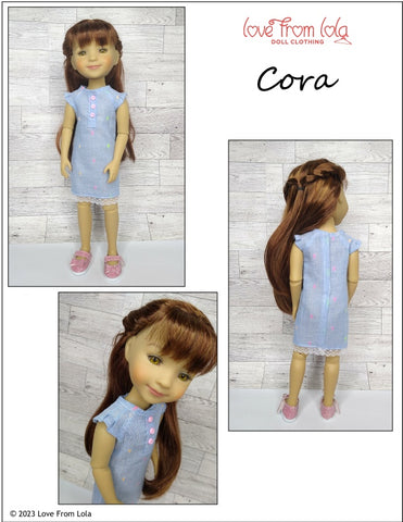 Love From Lola 18 Inch Modern Cora Top and Dress 14.5-15" Doll Clothes Pattern larougetdelisle