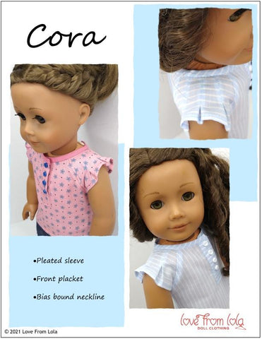 Love From Lola 18 Inch Modern Cora Top and Dress 18" Doll Clothes Pattern larougetdelisle