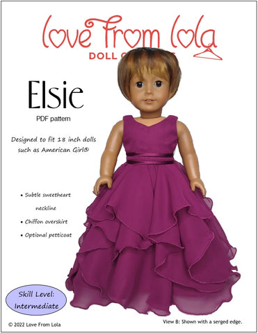 Love From Lola 18 Inch Modern Elsie 18" Doll Clothes Pattern larougetdelisle