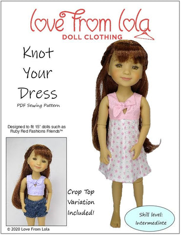 Love From Lola Ruby Red Fashion Friends Knot Your Dress Doll Clothes Pattern for 15" Ruby Red Fashion Friends™ larougetdelisle