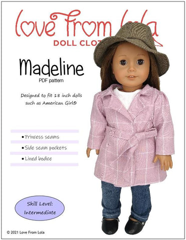 Love From Lola 18 Inch Modern Madeline 18" Doll Clothes Pattern larougetdelisle