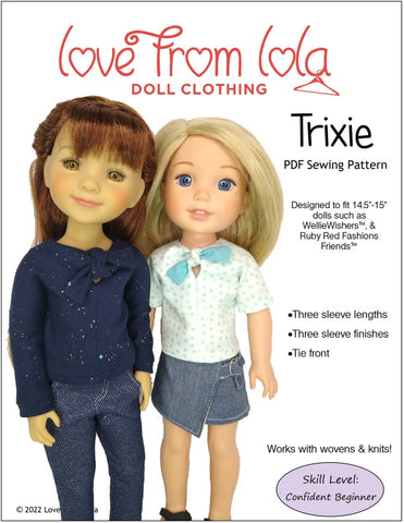 Love From Lola WellieWishers Trixie 14.5-15" Doll Clothes Pattern larougetdelisle