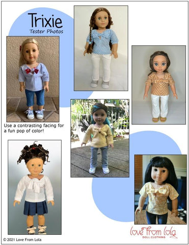 Love From Lola 18 Inch Modern Trixie 18" Doll Clothes Pattern larougetdelisle