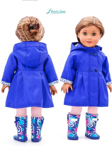 Liberty Jane 18 Inch Modern Pepper Hill Raincoat 18-inch Doll Clothes Pattern larougetdelisle