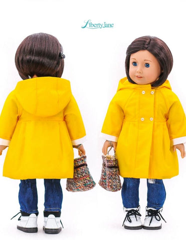 Liberty Jane 18 Inch Modern Pepper Hill Raincoat 18-inch Doll Clothes Pattern larougetdelisle
