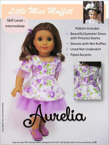 Little Miss Muffett 18 Inch Modern Aurelia 18" Doll Clothes Pattern larougetdelisle