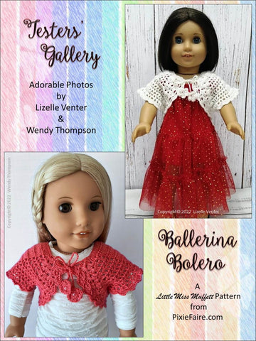 Little Miss Muffett Crochet Ballerina Bolero Crochet Pattern for 18" Dolls larougetdelisle