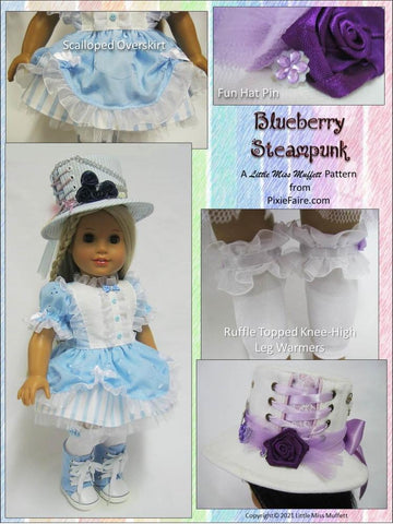 Little Miss Muffett 18 Inch Modern Blueberry Steampunk 18" Doll Clothes Pattern larougetdelisle