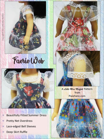 Little Miss Muffett WellieWishers Faerie Web 14.5" Doll Clothes Pattern larougetdelisle